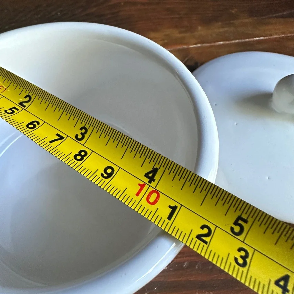 Chantal Lidded Ramekin White Ceramic Pear Knob Handcrafted 1.5 C Casserole Dish